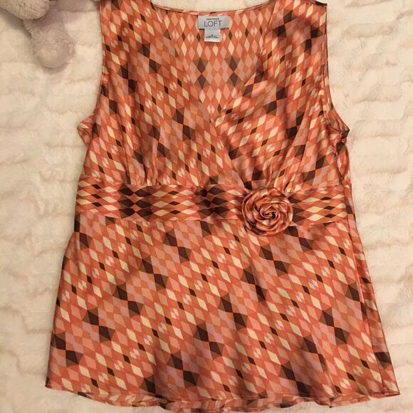 Loft 100% Silk Top Sz 4 - Picture 1 of 4